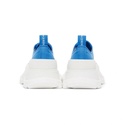Shop Alexander Mcqueen Ssense Exclusive Blue Tread Slick Sneakers In 4392 Blue