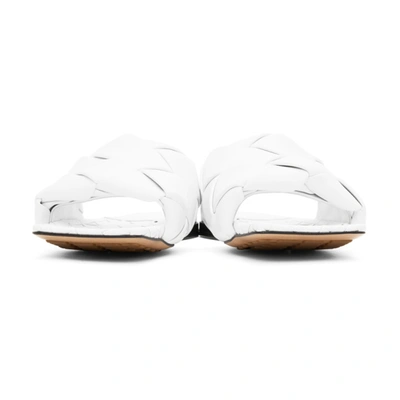 Shop Bottega Veneta White Intrecciato Lido Flat Sandals In 9122 Optwh