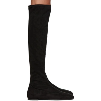 Shop Giuseppe Zanotti Black Stretch Bonny Knee-high Boots In Nero