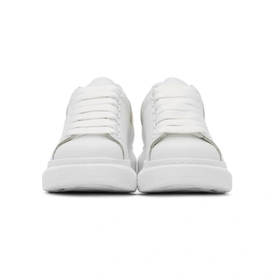 Shop Alexander Mcqueen White & Off-white Croc Oversized Sneakers In 9593 Wh/cal