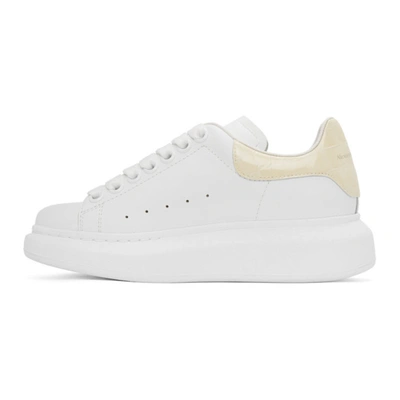 Shop Alexander Mcqueen White & Off-white Croc Oversized Sneakers In 9593 Wh/cal