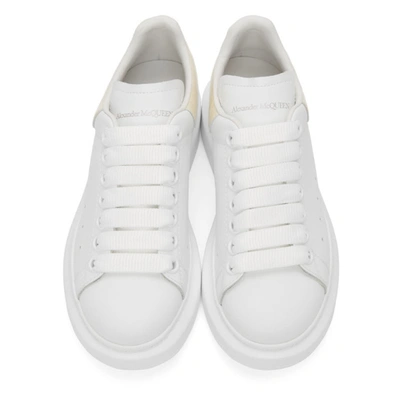 Shop Alexander Mcqueen White & Off-white Croc Oversized Sneakers In 9593 Wh/cal