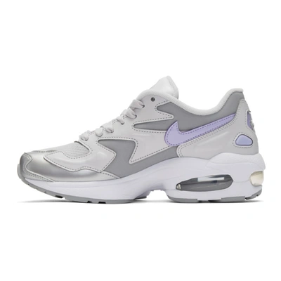 Shop Nike Grey & Purple Air Max 2 Light Sneakers In 001 Vast Gr