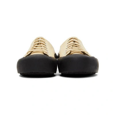 Shop Jil Sander Off-white Leather Sneakers In 280 Vanilla