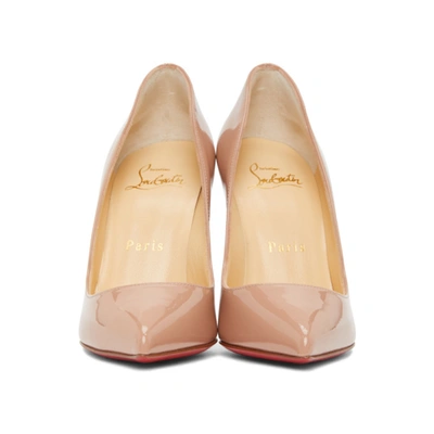 Shop Christian Louboutin Pink Patent Pigalle Follies 100 Heels In Pk1a Nude