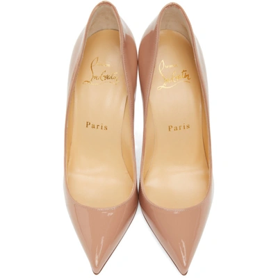 Shop Christian Louboutin Pink Patent Pigalle Follies 100 Heels In Pk1a Nude