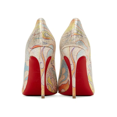 Shop Christian Louboutin Pink Flame Pigalle Folies 100 Heels In M024 Multi