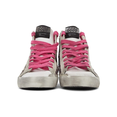 Shop Golden Goose Multicolor And Grey Glitter Francy Sneakers