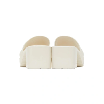 Shop Gucci Off-white Rubber Slide Heeled Sandals In 9022 White