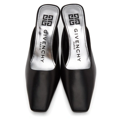 Shop Givenchy Black Geometrical Heel Mules In 001 Black
