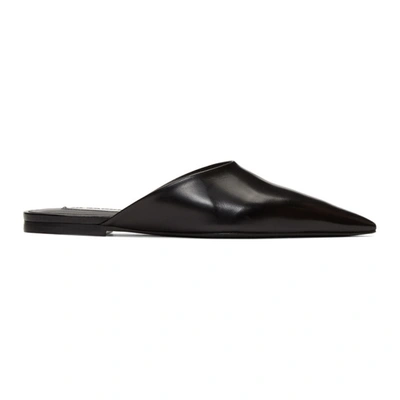 Shop Jil Sander Black Pointed Toe Mules In 001 Black