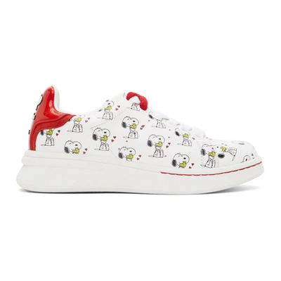 Shop Marc Jacobs White And Red Peanuts Edition The Tennis Shoe Sneakers In 101 White M