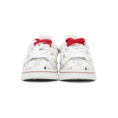 Shop Marc Jacobs White And Red Peanuts Edition The Tennis Shoe Sneakers In 101 White M