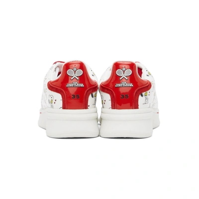 Shop Marc Jacobs White And Red Peanuts Edition The Tennis Shoe Sneakers In 101 White M