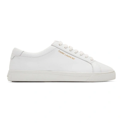 SAINT LAURENT WHITE ANDY SNEAKERS 