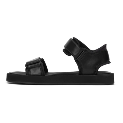 Shop The Row Black Hook-and-loop Sandals In Blk Black