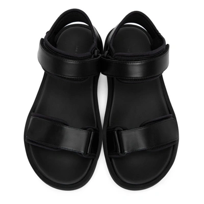 Shop The Row Black Hook-and-loop Sandals In Blk Black