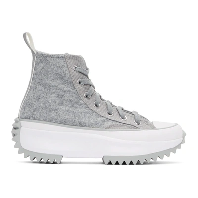 Shop Converse Grey Run Star Hike High-top Sneakers In Ash/silver