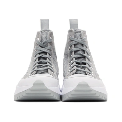 Shop Converse Grey Run Star Hike High-top Sneakers In Ash/silver