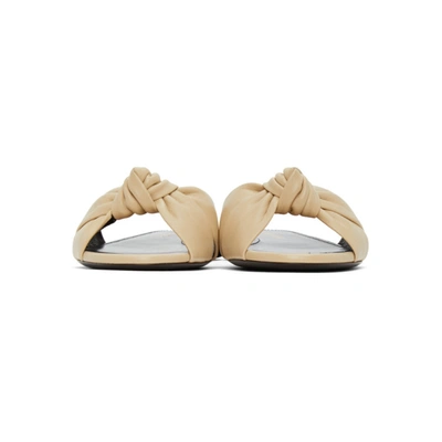 Shop Saint Laurent Beige Bianca Flat Sandals In 9710 Cotton