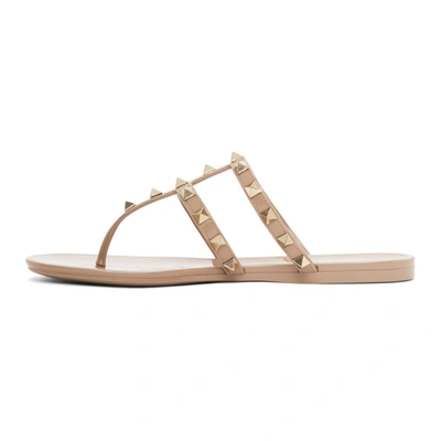 Shop Valentino Pink  Garavani Rockstud Jelly Sandals In P45 Poudre