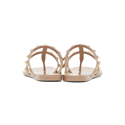 Shop Valentino Pink  Garavani Rockstud Jelly Sandals In P45 Poudre