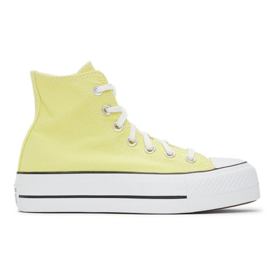 Shop Converse Yellow Color Platform Chuck Taylor All Star High Sneakers In Lt Zitron