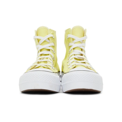 Shop Converse Yellow Color Platform Chuck Taylor All Star High Sneakers In Lt Zitron