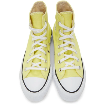 Shop Converse Yellow Color Platform Chuck Taylor All Star High Sneakers In Lt Zitron