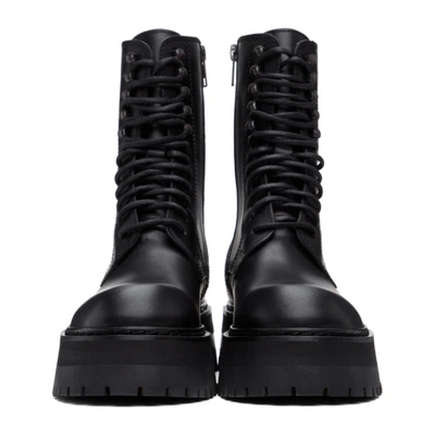 Shop Ann Demeulemeester Black Oversized Sole Tucson Lace-up Boots In 099 Black