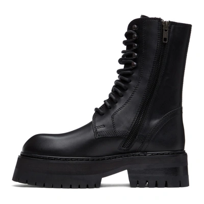 Shop Ann Demeulemeester Black Oversized Sole Tucson Lace-up Boots In 099 Black