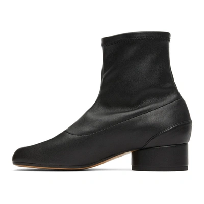 Shop Maison Margiela Black Eco Leather Tabi Sock Boots In T8013 Black