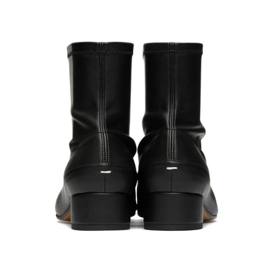 Shop Maison Margiela Black Eco Leather Tabi Sock Boots In T8013 Black