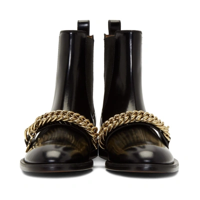 Shop Givenchy Black Chain Charm Chelsea Boots In 001 Black