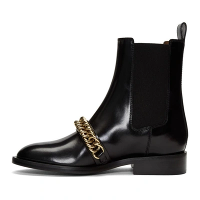 Shop Givenchy Black Chain Charm Chelsea Boots In 001 Black