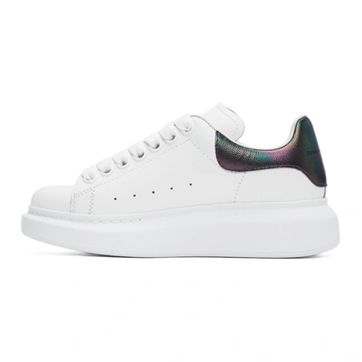 Shop Alexander Mcqueen White & Purple Iridescent Oversized Sneakers In 9926 Wh/ame
