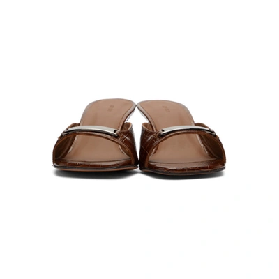 Shop Abra Ssense Exclusive Brown Inox Plate Heeled Sandals