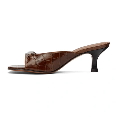 Shop Abra Ssense Exclusive Brown Inox Plate Heeled Sandals