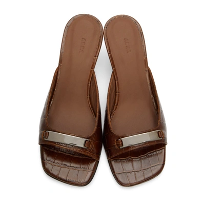 Shop Abra Ssense Exclusive Brown Inox Plate Heeled Sandals