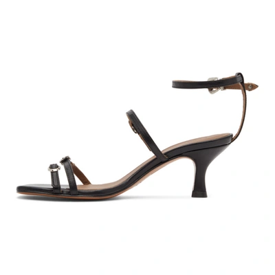 Shop Abra Black Buckle Heeled Sandals