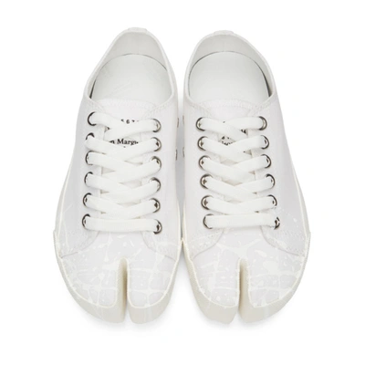 Shop Maison Margiela White Paintdrop Tabi Sneakers In T1003 Whit
