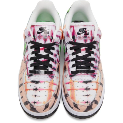 Shop Nike White & Pink Tie-dye Air Force 1 Sneakers In 101 White