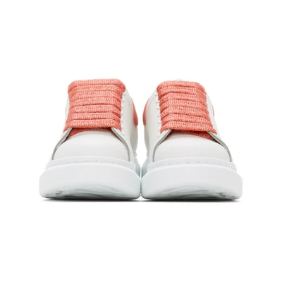 Shop Alexander Mcqueen Ssense Exclusive White & Pink Glitter Oversized Sneakers In 9026 Whtmg