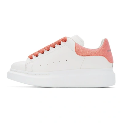 Shop Alexander Mcqueen Ssense Exclusive White & Pink Glitter Oversized Sneakers In 9026 Whtmg