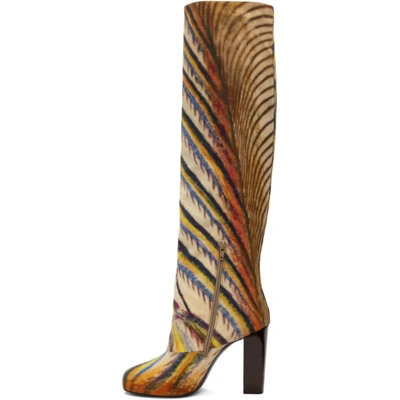 Shop Lemaire Multicolor Martín Ramírez Printed Tall Boots In 150 Multi