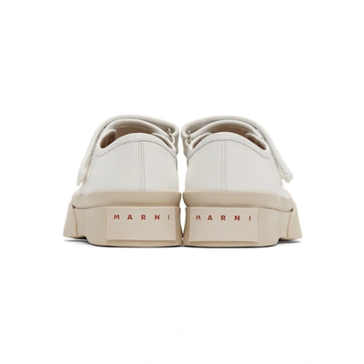 Shop Marni White Pablo Strap Flats In 00w01 White