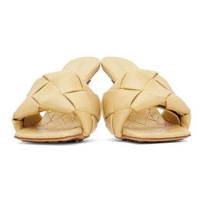 Shop Bottega Veneta Beige Intrecciato ‘the Lido' Heeled Sandals In 2624 Cane Sugar