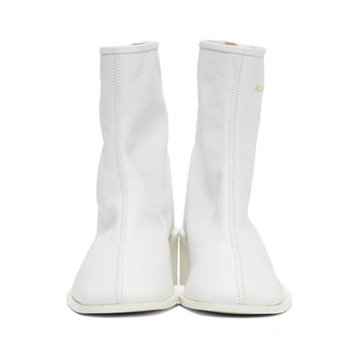 Shop Acne Studios White Branded Heeled Boots