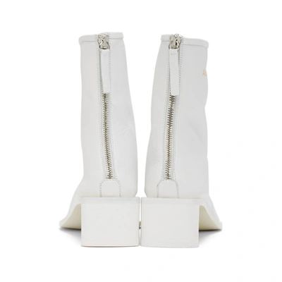Shop Acne Studios White Branded Heeled Boots