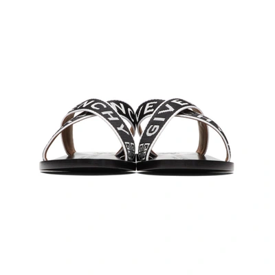 Shop Givenchy Black Logo Cross Sandals
